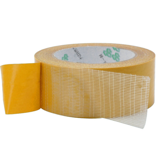 50mmx50 m Double-sided Fiberglass Grid Sticky Adhesive Fiber Transparent Mesh Tape - Tapes by buy2fix | Online Shopping UK | buy2fix