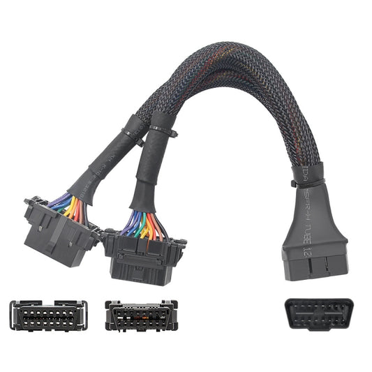 2 In 1 16PIN Car OBD Elbow Extension Cable Converted Cable - Cables & Connectors by buy2fix | Online Shopping UK | buy2fix