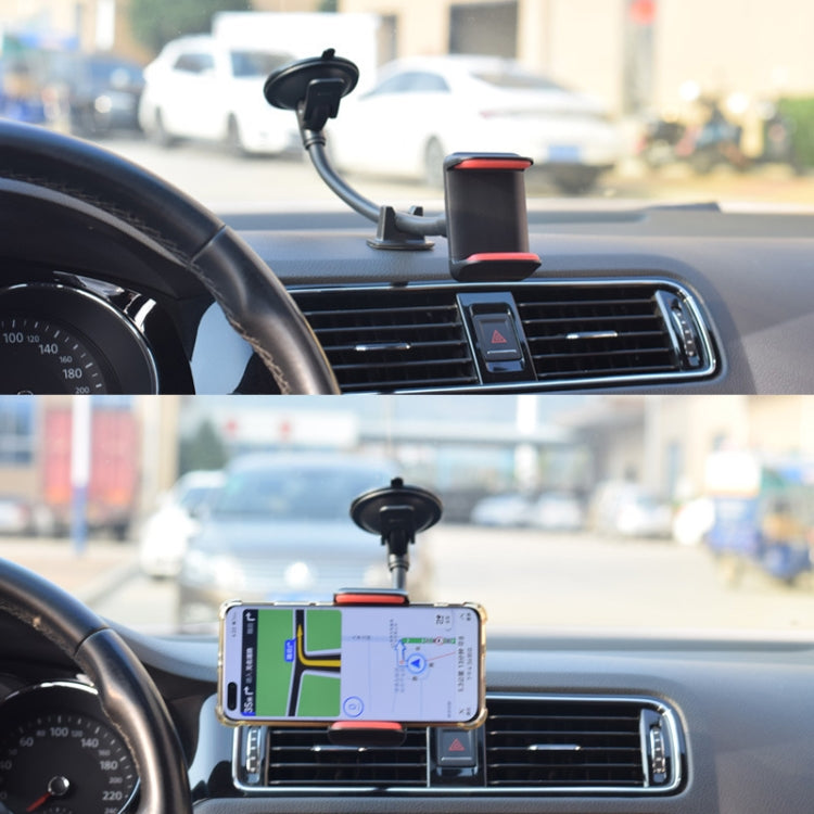 Suction Cup Long Soft Hose Windshield Car Mobile Phone Clip Bracket(Red Box Packaging) by buy2fix