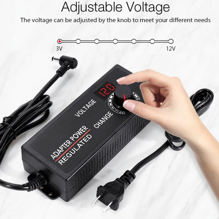 HuaZhenYuan 3-12V5A High Power Speed Regulation And Voltage Regulation Power Adapter With Monitor, Model: UK Plug by HuaZhenYuan