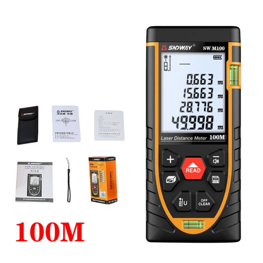 SNDWAY SW-M100 Laser Distance Meter Infrared Measuring Instrument, Distance: 100m by SNDWAY