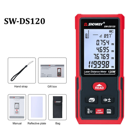 SNDWAY SW-DS120 Handheld Laser Rangefinder Infrared Laser Ruler, Distance: 120m by SNDWAY