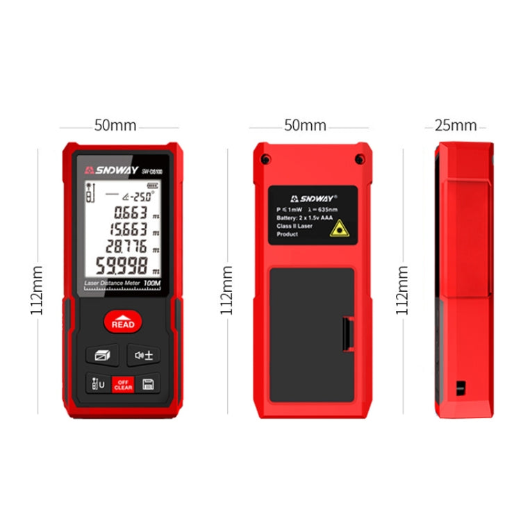 SNDWAY SW-DS120 Handheld Laser Rangefinder Infrared Laser Ruler, Distance: 120m - Laser Rangefinder by SNDWAY | Online Shopping UK | buy2fix