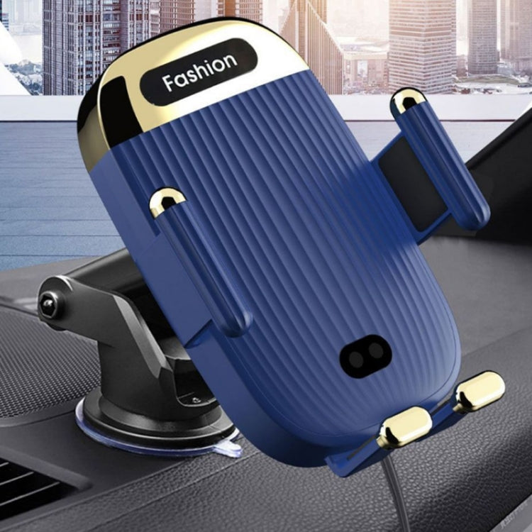S18 15W Car Wireless Charger Phone Holder, Color: Blue With Suction Cup Bracket by buy2fix