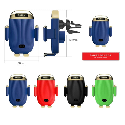 S18 15W Car Wireless Charger Phone Holder, Color: Green With Suction Cup Bracket by buy2fix