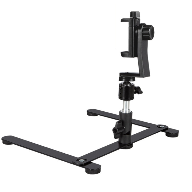 360 Degree Adjustable Metal Overhead Base Desktop Phone Holder,Style: Base+PTZ+Rotatable Phone Clip - Stand by buy2fix | Online Shopping UK | buy2fix