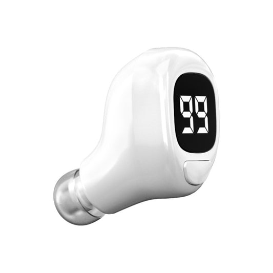 F6 Bluetooth Headset Mini Invisible Ear Business Digital Display Earphone(White) by buy2fix