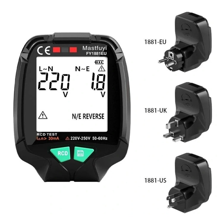 FUYI FY1881 High Precision Power Polarity Phase Socket Tester(UK Plug) - Current & Voltage Tester by FUYI | Online Shopping UK | buy2fix
