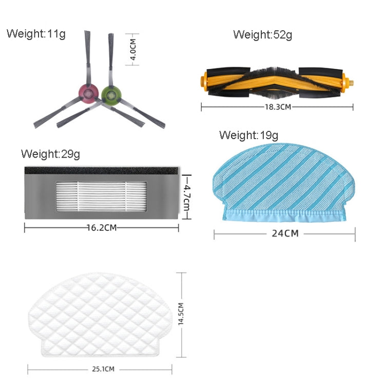 13 In 1 Set For Ecovacs OZMO 950 920 T5 DX55 DJ65 Vacuum Cleaner Accessories - Consumer Electronics by buy2fix | Online Shopping UK | buy2fix
