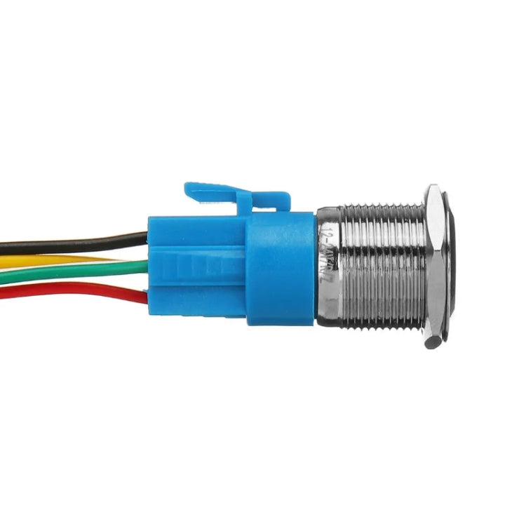 2 PCS 19mm Car Modified Metal Waterproof Button Flat Switch With Light, Color: Self-lock Green Light - Electrical Instruments by buy2fix | Online Shopping UK | buy2fix