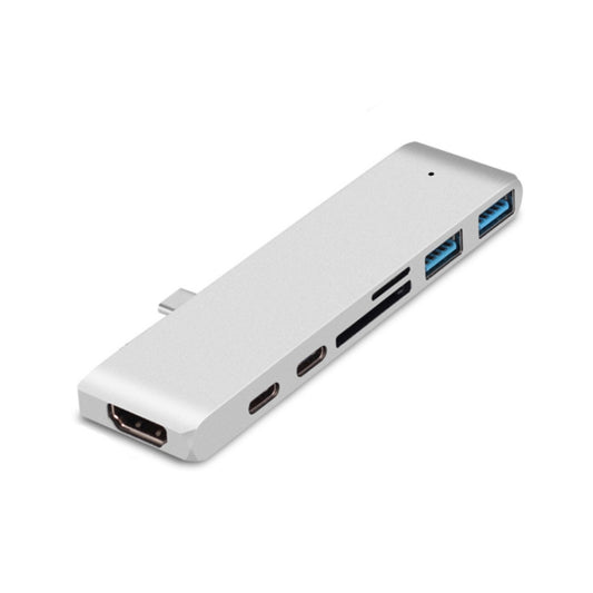TYPE-C To 4K HDMI HUB Docking Station TF/SD Card Reader For MacBook Pro(Silver) by buy2fix