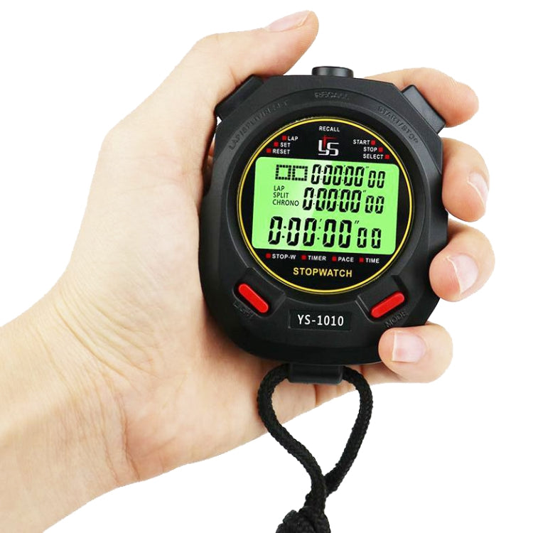 YS 3 Rows Display Luminous Stopwatch Timer Training Referee Stopwatch, Style: YS-1100 100 Memories by buy2fix
