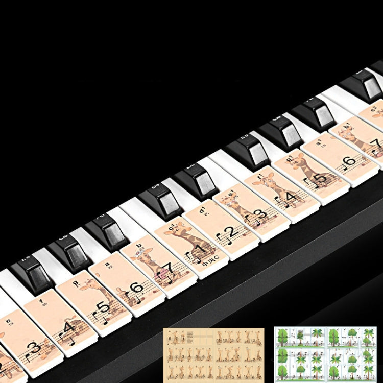M52 88/76/61/54/49 Keys Piano Keyboard Stickers(Giraffe) - Keyboard Accessories by buy2fix | Online Shopping UK | buy2fix