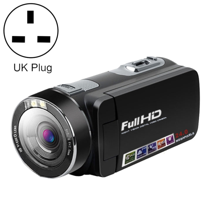 1080P 24MP Foldable Digital Camera, Style: UK Plug - Video Cameras by buy2fix | Online Shopping UK | buy2fix