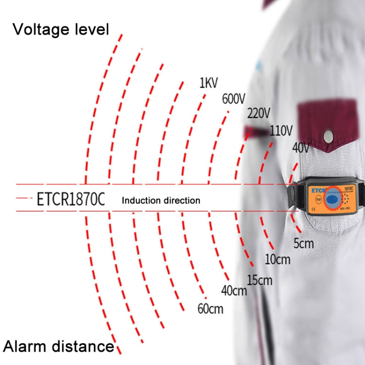 ETCR Non-contact High Voltage Alarm Ellectrician Test Pen, Model: ETCR1870C For Arm - Current & Voltage Tester by ETCR | Online Shopping UK | buy2fix