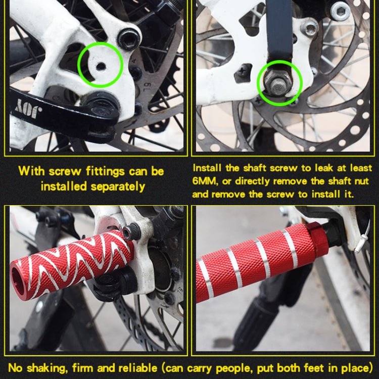 FMFXTR Bicycle Back Seat Foot Pedal Universal Back Rear Post, Color: Red Small Hole Short by FMFXTR