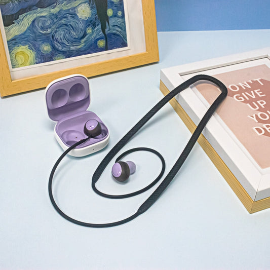 2 PCS Bluetooth Earphone Silicone Anti-Lost Cord For Samsung Glaxy Buds 2(Black) by buy2fix