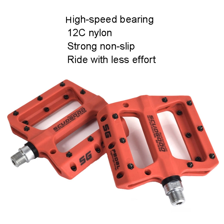 FMFXTR Mountain Bicycle Pedal Nylon Fiber Bearing Non-Slip Pedal(SG-12B Orange) by FMFXTR