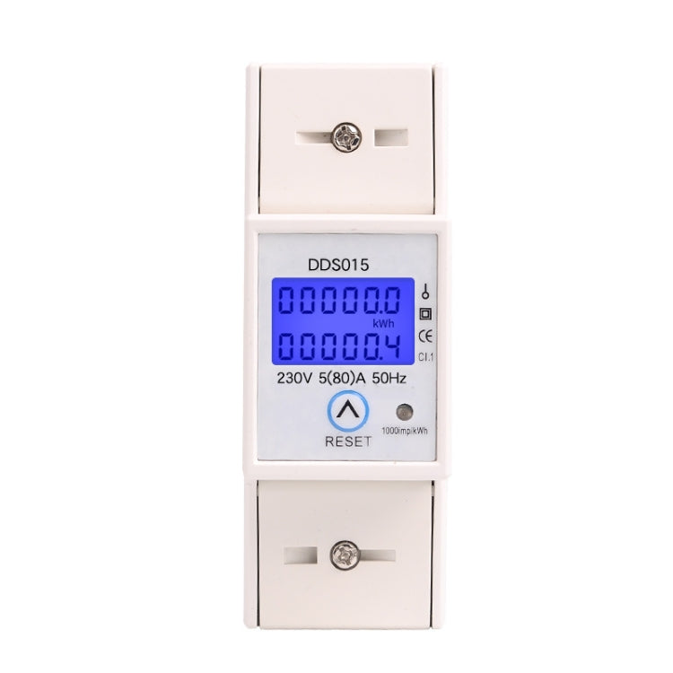 SINOTIMER DDS015 Backlight Display Single-phase Household Rail Energy Meter 5-80A 230V - Current & Voltage Tester by SINOTIMER | Online Shopping UK | buy2fix