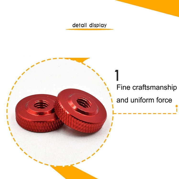 Knurled Aluminum Alloy Single Layer Hand Tight Nut Thin Small Step Nut, Specification: M4-D12x3Red - Screws by buy2fix | Online Shopping UK | buy2fix
