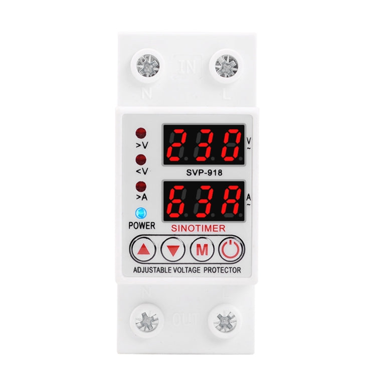 SINOTIMER SVP-918 Adjustable Self-resetting Intelligent Over-voltage Under-voltage Protector, Current: 63A - Other Tester Tool by SINOTIMER | Online Shopping UK | buy2fix