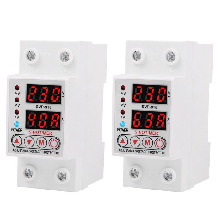 SINOTIMER SVP-918 Adjustable Self-resetting Intelligent Over-voltage Under-voltage Protector, Current: 63A - Other Tester Tool by SINOTIMER | Online Shopping UK | buy2fix