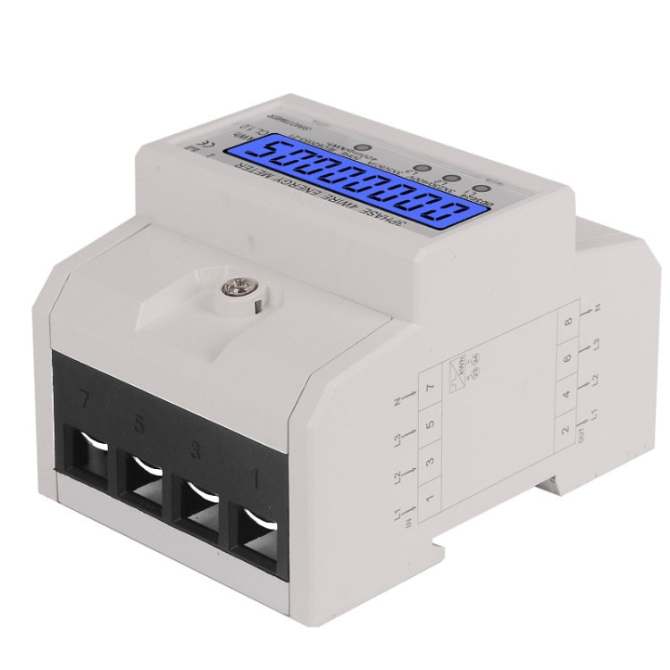 SINOTIMER Three-Phase Backlight Display Rail Type Electricity Meter 5-100A 400V(DDS024 White Shell) - Current & Voltage Tester by SINOTIMER | Online Shopping UK | buy2fix