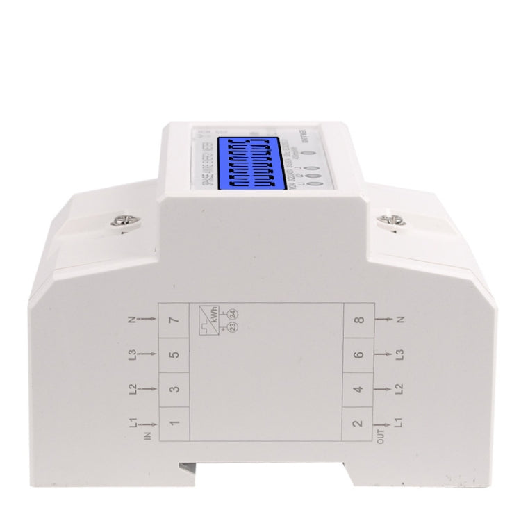 SINOTIMER Three-Phase Backlight Display Rail Type Electricity Meter 5-100A 400V(DDS024 White Shell) - Current & Voltage Tester by SINOTIMER | Online Shopping UK | buy2fix