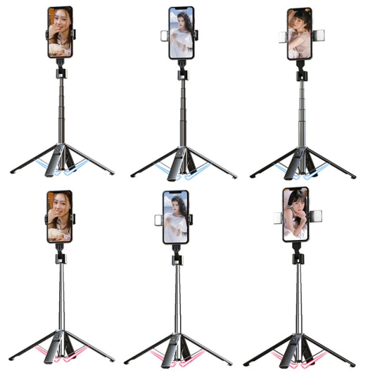 Phone Live Bracket Bluetooth Selfie Tripod, High: 102CM (Stainless Steel + Single Fill Light) by buy2fix