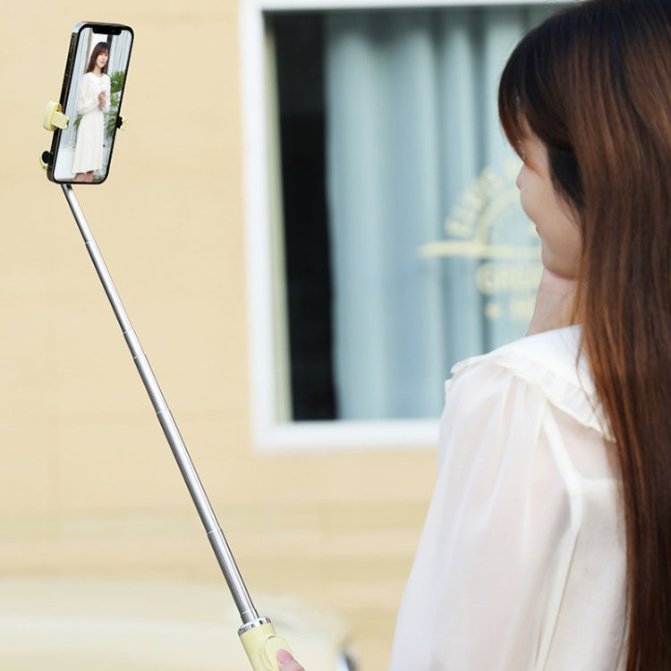 Integrated Reinforcement Keel Live Desktop Bluetooth Mobile Selfie Stick(Lemon Yellow) by buy2fix