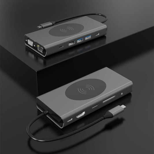BX13V 13 In 1 Type-C Docking Station Wireless Charging Hub by buy2fix