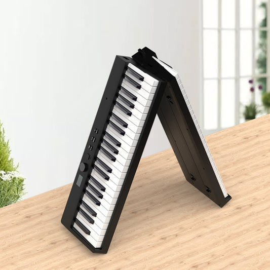 88-Key Portable Smart Folding Electric Piano, EU Plug(PJ88C Black) by buy2fix
