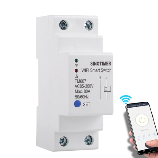 SINOTIMER TM607 Intelligent Wifi Timer Mobile App Home Rail Remote Control Time Switch 80A 85-300V - Other Tester Tool by SINOTIMER | Online Shopping UK | buy2fix