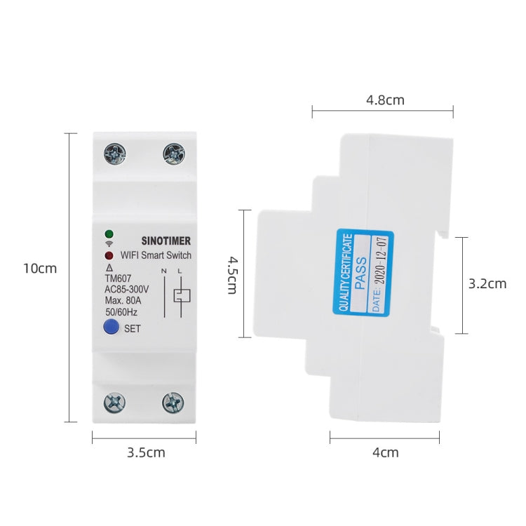 SINOTIMER TM607 Intelligent Wifi Timer Mobile App Home Rail Remote Control Time Switch 80A 85-300V - Other Tester Tool by SINOTIMER | Online Shopping UK | buy2fix