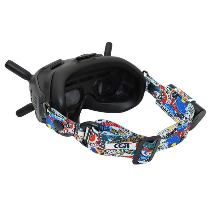 Flight Video Glasses Graffiti Color Headband Fixed Strap For DJI FPV Goggles V2 Strap + Power Line + Pad - Other Accessories by buy2fix | Online Shopping UK | buy2fix