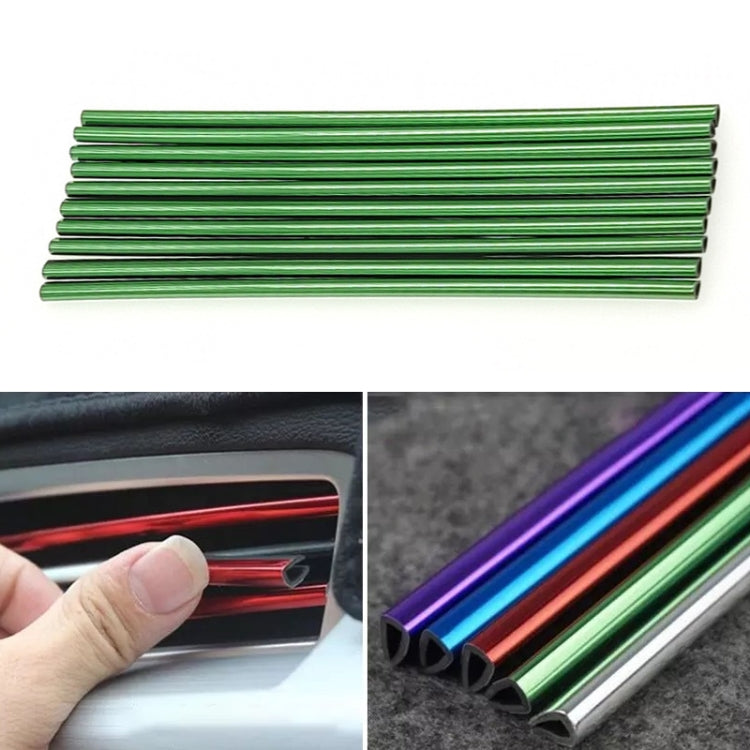 10pcs/pack Car Air Conditioner Vent U-Shaped Electroplating Decorative Strip(Plating Green) - Car Interior Mouldings by buy2fix | Online Shopping UK | buy2fix