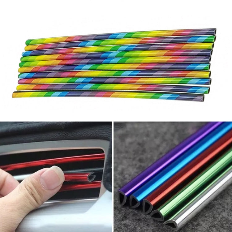 10pcs/pack Car Air Conditioner Vent U-Shaped Electroplating Decorative Strip(Colorful) - Car Interior Mouldings by buy2fix | Online Shopping UK | buy2fix