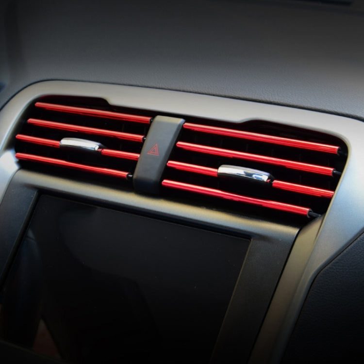 10pcs/pack Car Air Conditioner Vent U-Shaped Electroplating Decorative Strip(Green Ice Red) by buy2fix