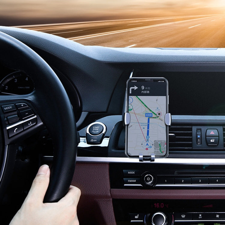 Universal Metal Gravity Car Phone Holder(Silver) by buy2fix