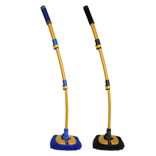 Retractable Curved Rod Soft Fur Car Wash Mop(Yellow Blue) by buy2fix