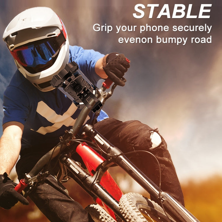 L101+M011 Outdoor Cycling Mechanical Locking Phone Holder(Green) by buy2fix