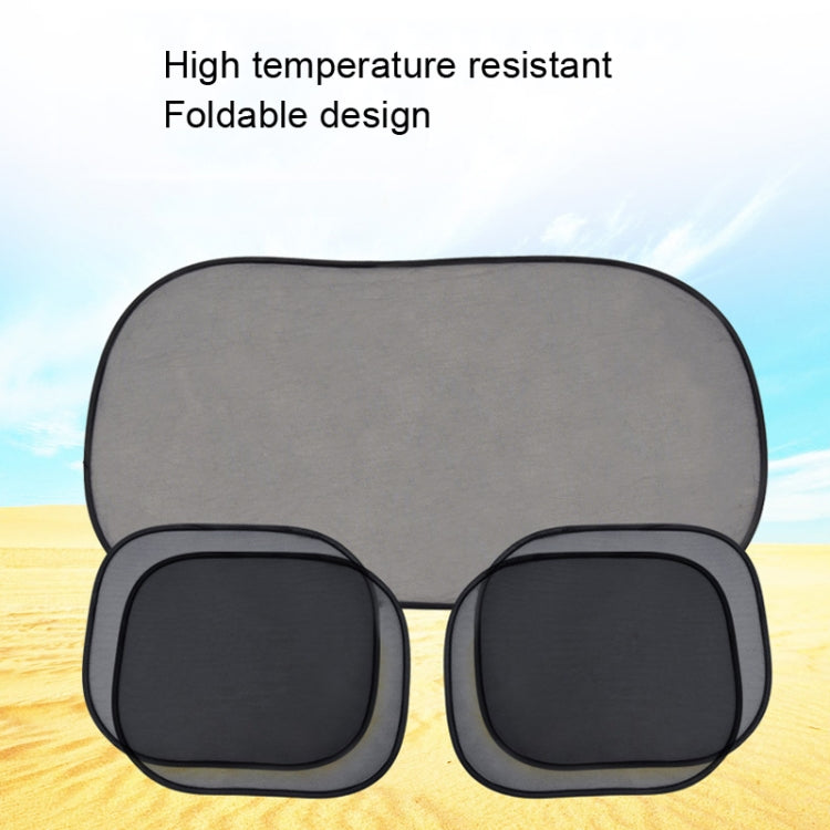 Non-Porous Suction Cup Car Mesh Sunshade(Black Rear Block+Black Side Block x 4) - Window Foils & Solar Protection by buy2fix | Online Shopping UK | buy2fix