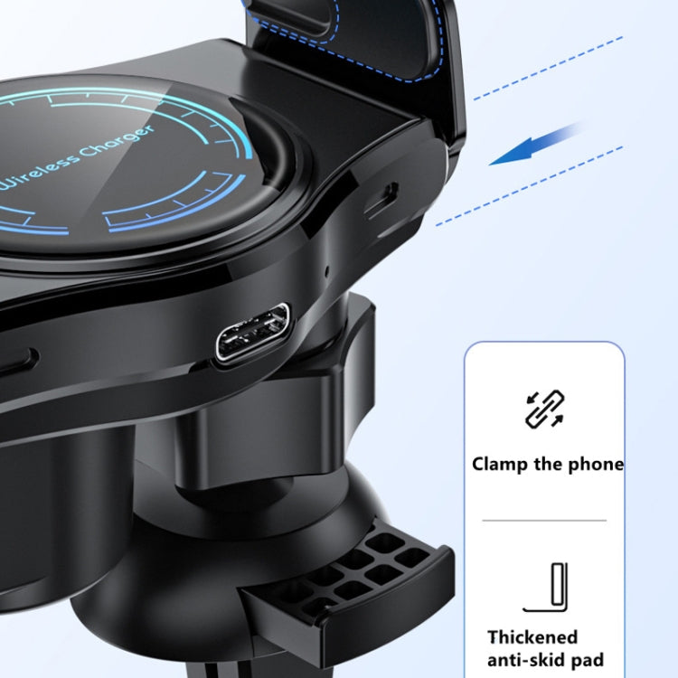 15W Mini Car Wireless Charger Phone Smart Sensing Holder(Silver) - Wireless Charger Holders by buy2fix | Online Shopping UK | buy2fix