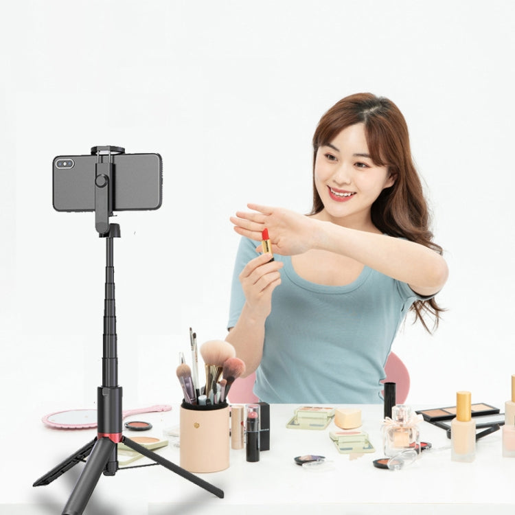 AB403 Live Broadcast Landing Integrated Telescopic Mobile Phone Triangle Bracket(Black Red) by buy2fix