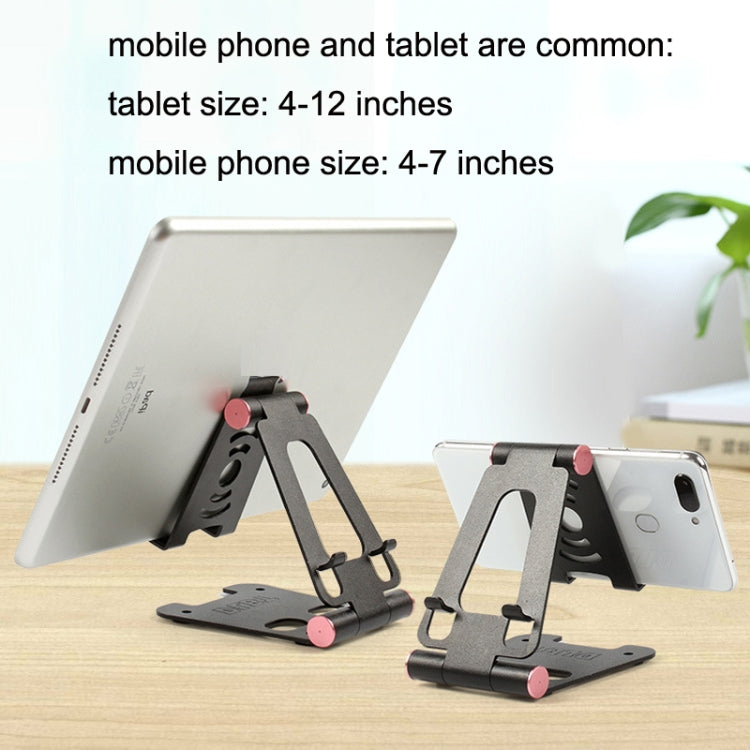 XY-02 Folding Live Aluminum Alloy Desktop Tablet Computer Mobile Phone Bracket(Black) by buy2fix