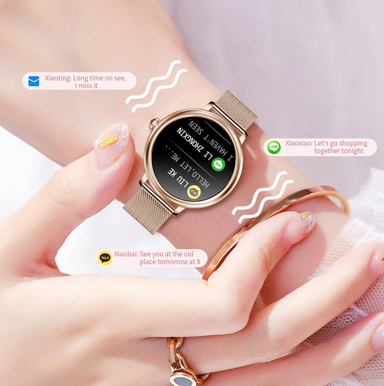 LOANIY CF80 1.08 Inch Heart Rate Monitoring Smart Bluetooth Watch, Color: Gold Steel - Smart Watches by LOANIY | Online Shopping UK | buy2fix