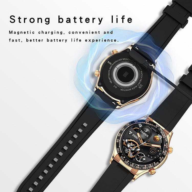 LOANIY E18 Pro Smart Bluetooth Calling Watch with NFC Function, Color: Gold Leather - Smart Watches by LOANIY | Online Shopping UK | buy2fix
