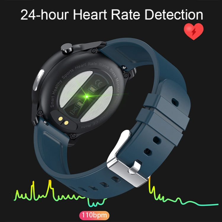 LOANIY E80 1.3 Inch Heart Rate Detection Smart Watch, Color: Black Leather - Smart Watches by LOANIY | Online Shopping UK | buy2fix
