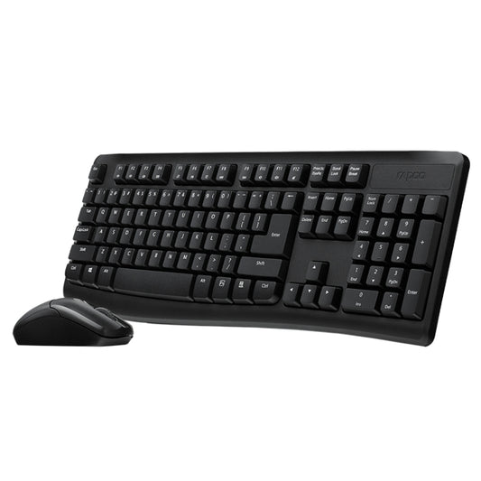 Rapoo X1800PRO 104 Keys Waterproof Multimedia Wireless Keyboard Mouse Set(Black) by Rapoo