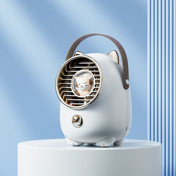 Turbine Water Cold Fan USB Desktop Humidity Spray Small Fan(Tanuka White 2000 mAh) - Electric Fans by buy2fix | Online Shopping UK | buy2fix